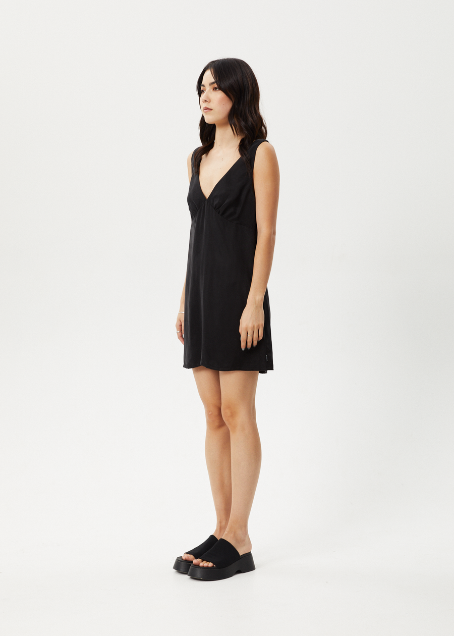 AFENDS Womens Kacey - Linen Mini Dress - Black