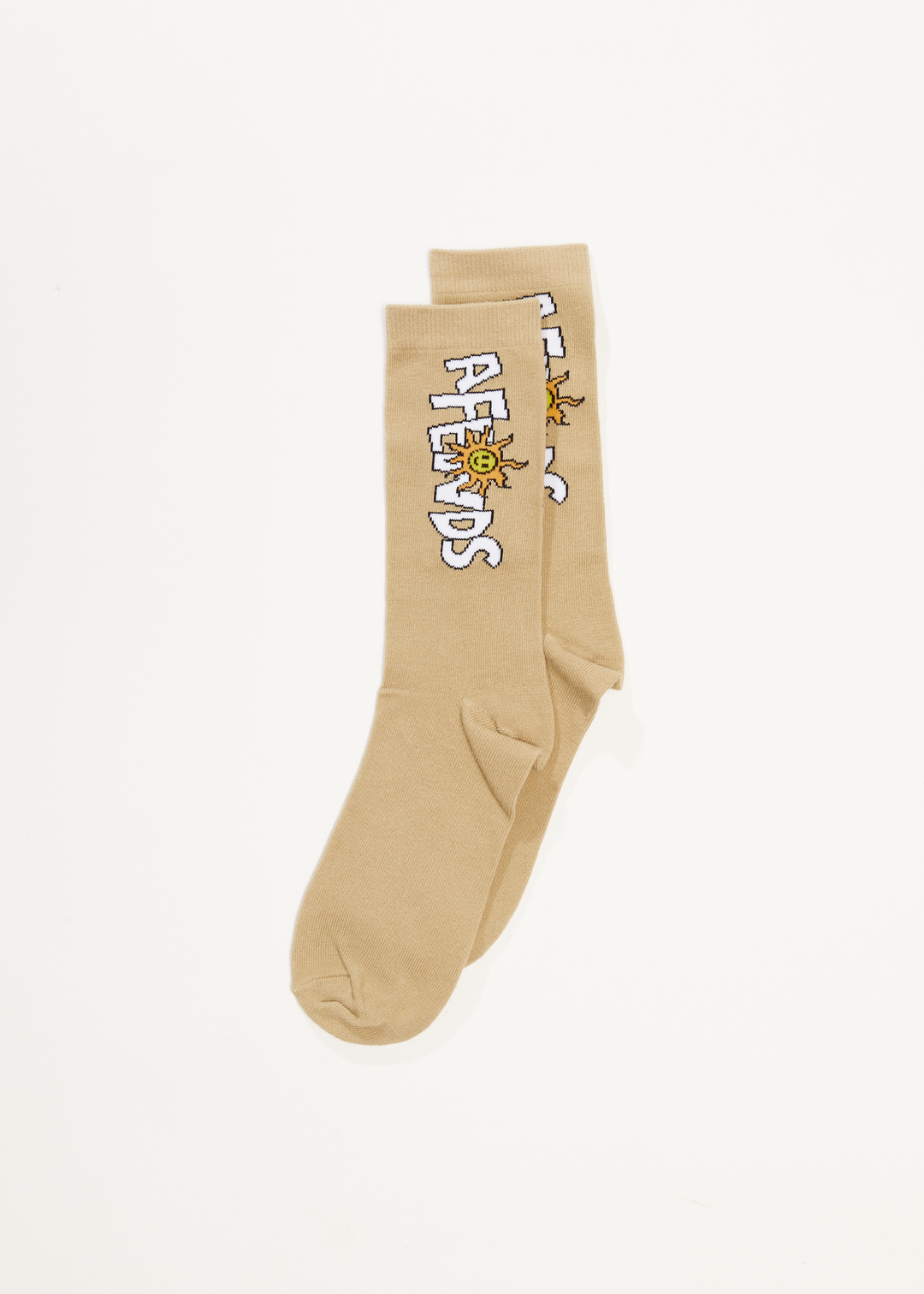 AFENDS Unisex Sunshine - Crew Socks - Cement 