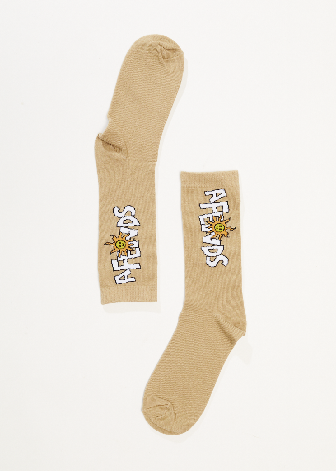 AFENDS Unisex Sunshine - Crew Socks - Cement A232672-CEM-OS