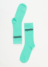 Afends Unisex Eternal - Recycled Crew Socks - Jade - Afends unisex eternal   recycled crew socks   jade 