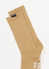Afends Unisex Everyday - Hemp Ribbed Crew Socks - Tan - Afends unisex everyday   hemp ribbed crew socks   tan 