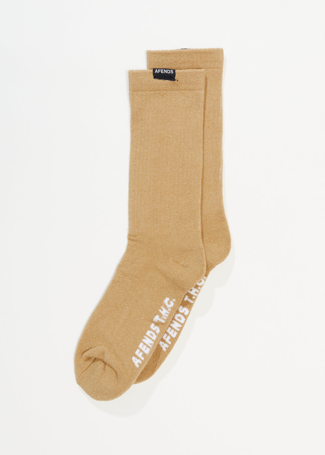 AFENDS Unisex Everyday - Ribbed Crew Socks - Tan 