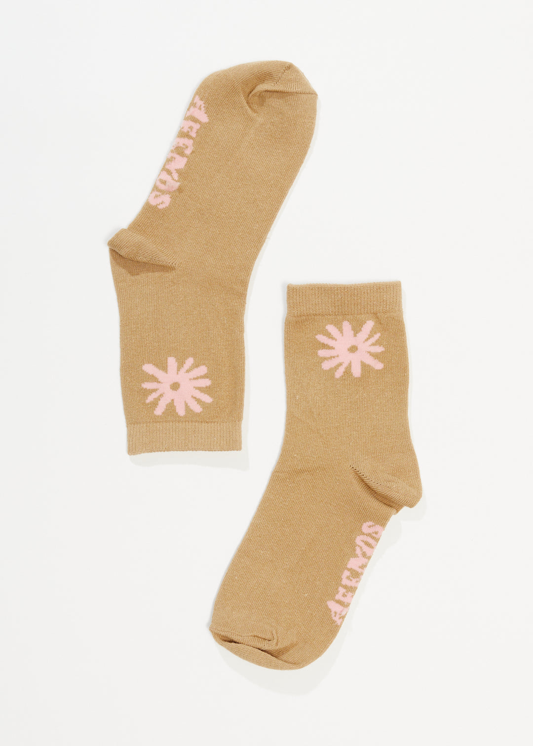 AFENDS Unisex Daze - Crew Socks - Tan 