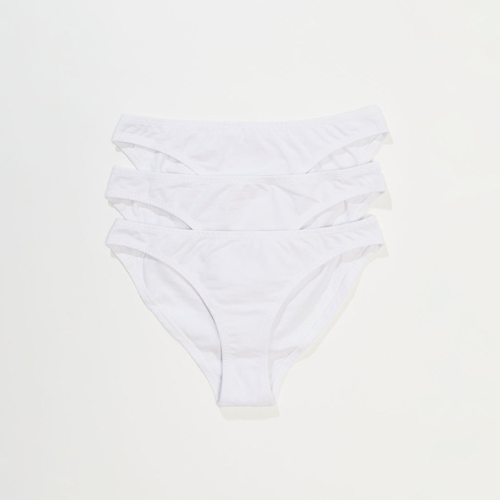 AFENDS Womens Lolly - Bikini Briefs 3 Pack - White A220677-WHT-XS