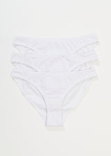 Afends Womens Lolly - Hemp Bikini Briefs 3 Pack - White - Afends womens lolly   hemp bikini briefs 3 pack   white 