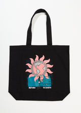 Afends Unisex Return To Earth - Recycled Tote Bag - Black - Afends unisex return to earth   recycled tote bag   black 