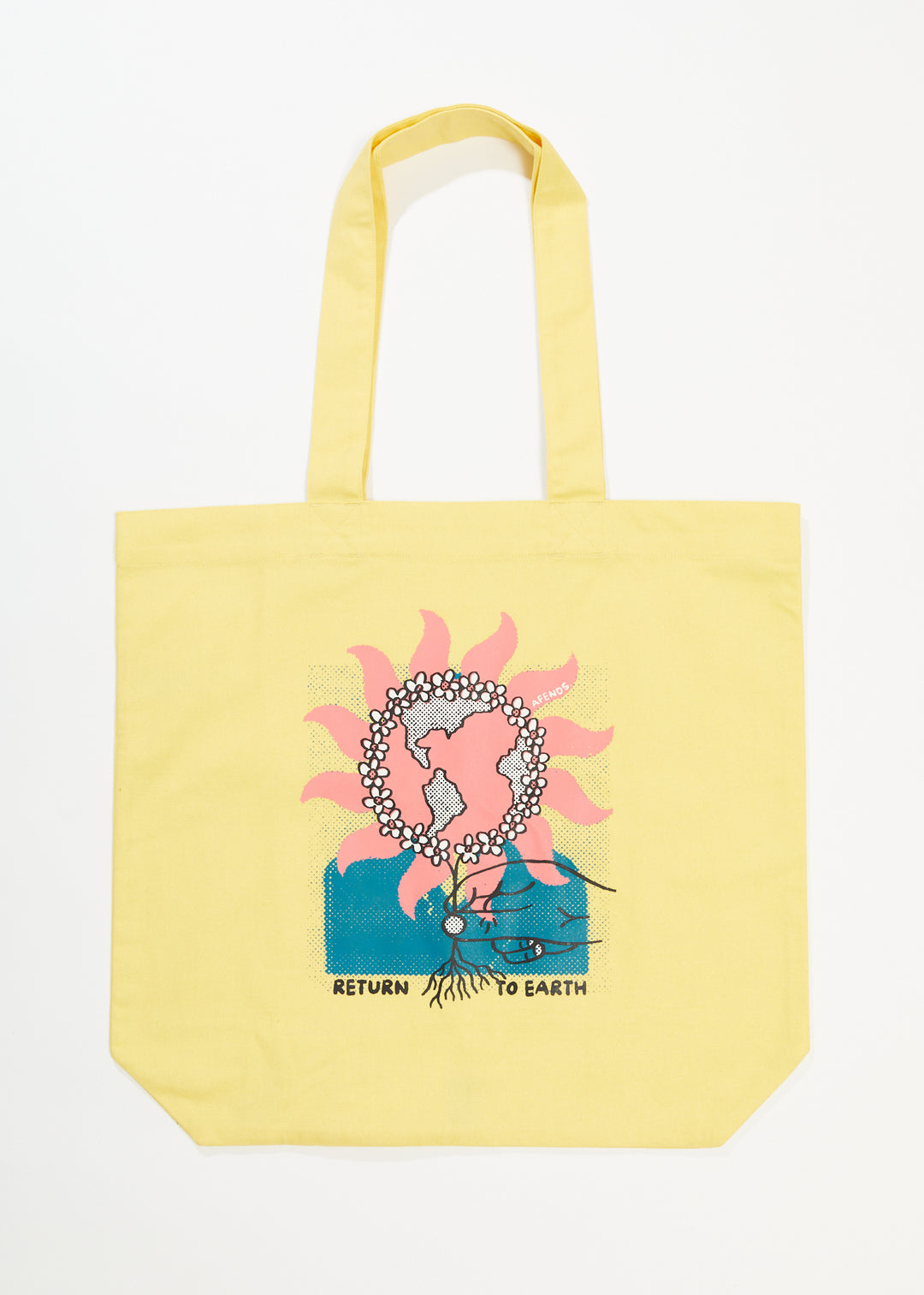 AFENDS Unisex Return To Earth - Tote Bag - Butter 