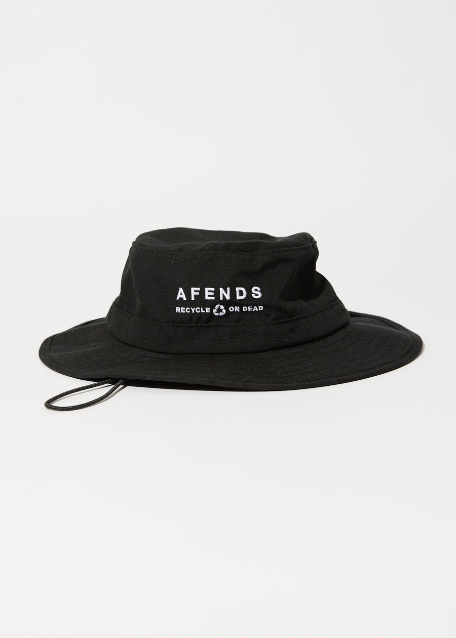 Afends Unisex Calico - Recycled Bucket Hat - Black - Afends AU.