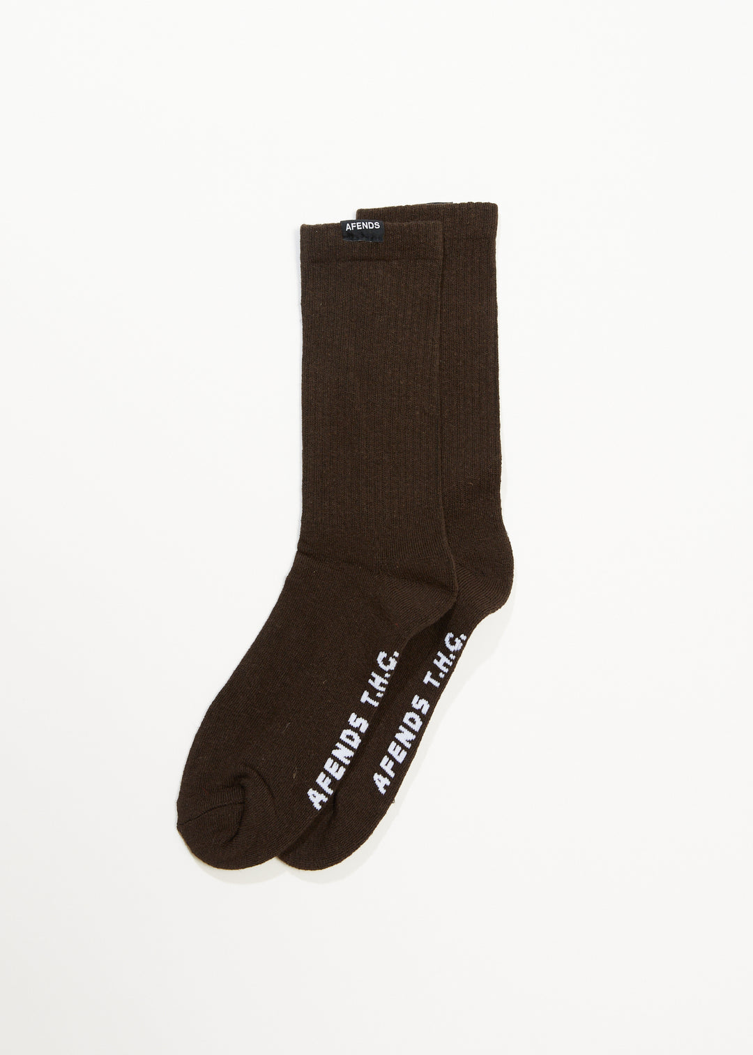 AFENDS Unisex Everyday - Ribbed Crew Socks - Earth 