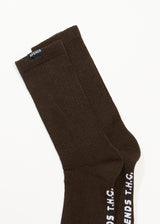 AFENDS Unisex Everyday - Ribbed Crew Socks - Earth - Afends unisex everyday   ribbed crew socks   earth 
