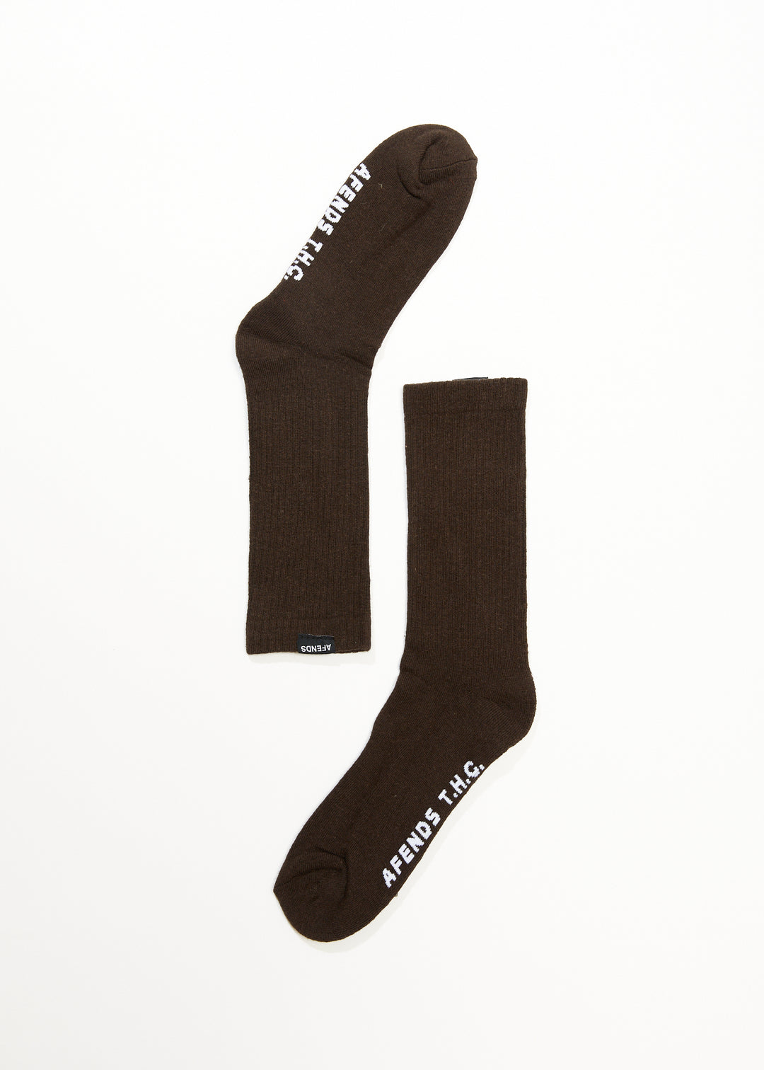 AFENDS Unisex Everyday - Ribbed Crew Socks - Earth A220676-ETH-OS