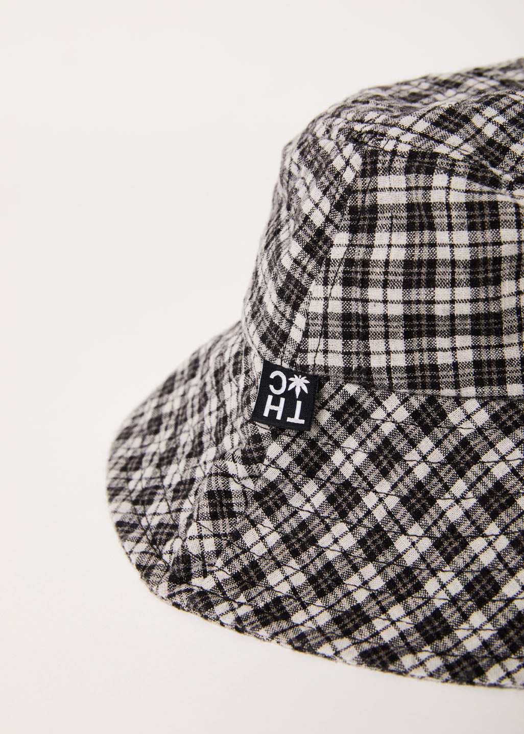 AFENDS Unisex Asta - Check Seersucker Bucket Hat - Steel 