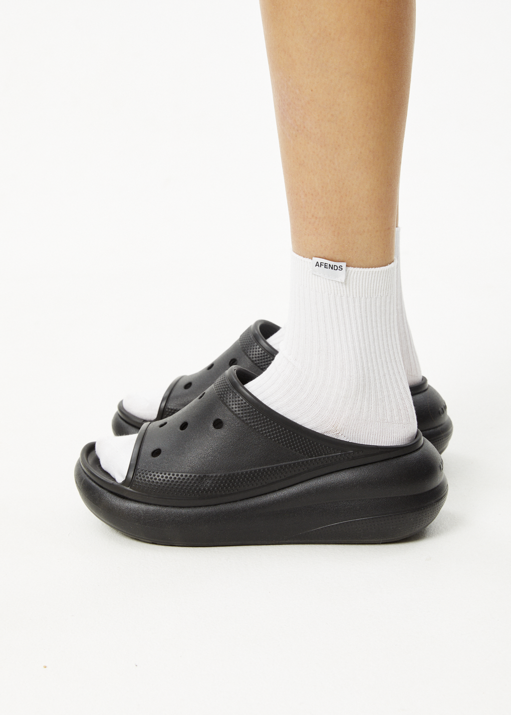 AFENDS Womens The Essential - Rib Socks - White