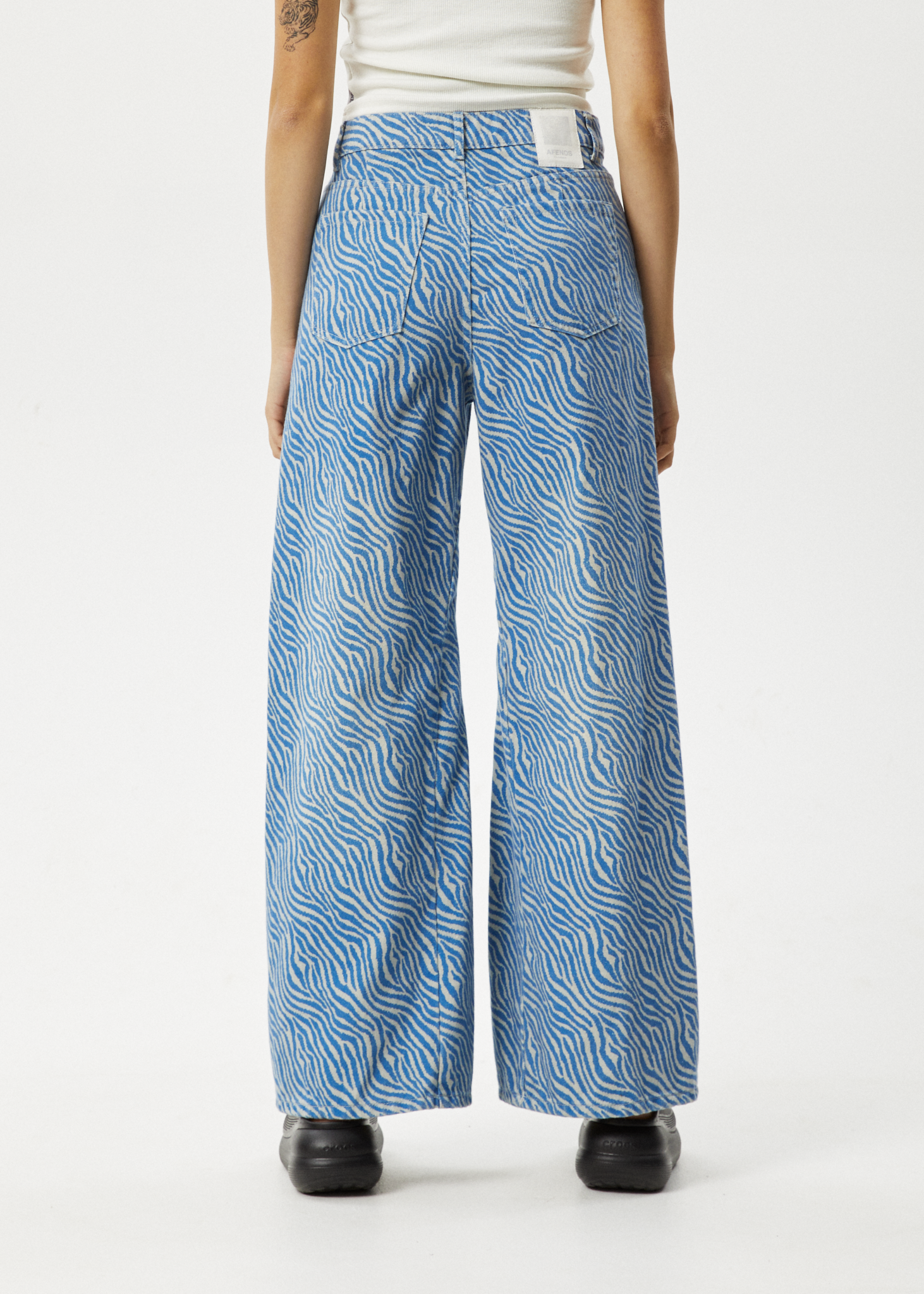 AFENDS Womens Shadows Gigi - Denim Flared Jean - Arctic