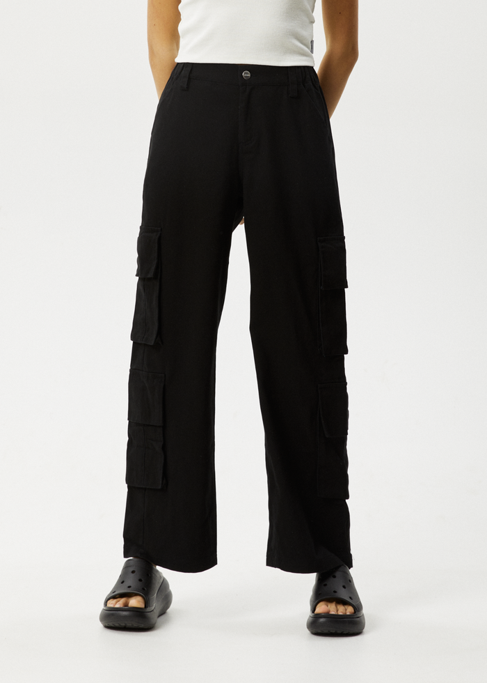 Afends Womens Midnight - Cargo Pants - Black 