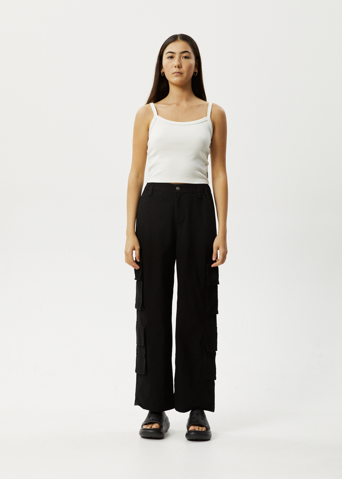 Afends Womens Midnight - Cargo Pants - Black 
