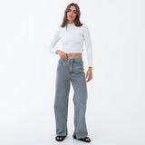 Afends Womens Bella - Organic Denim Baggy Jeans - Faded Steel - Afends womens bella   organic denim baggy jeans   faded steel w223453 fds 28
