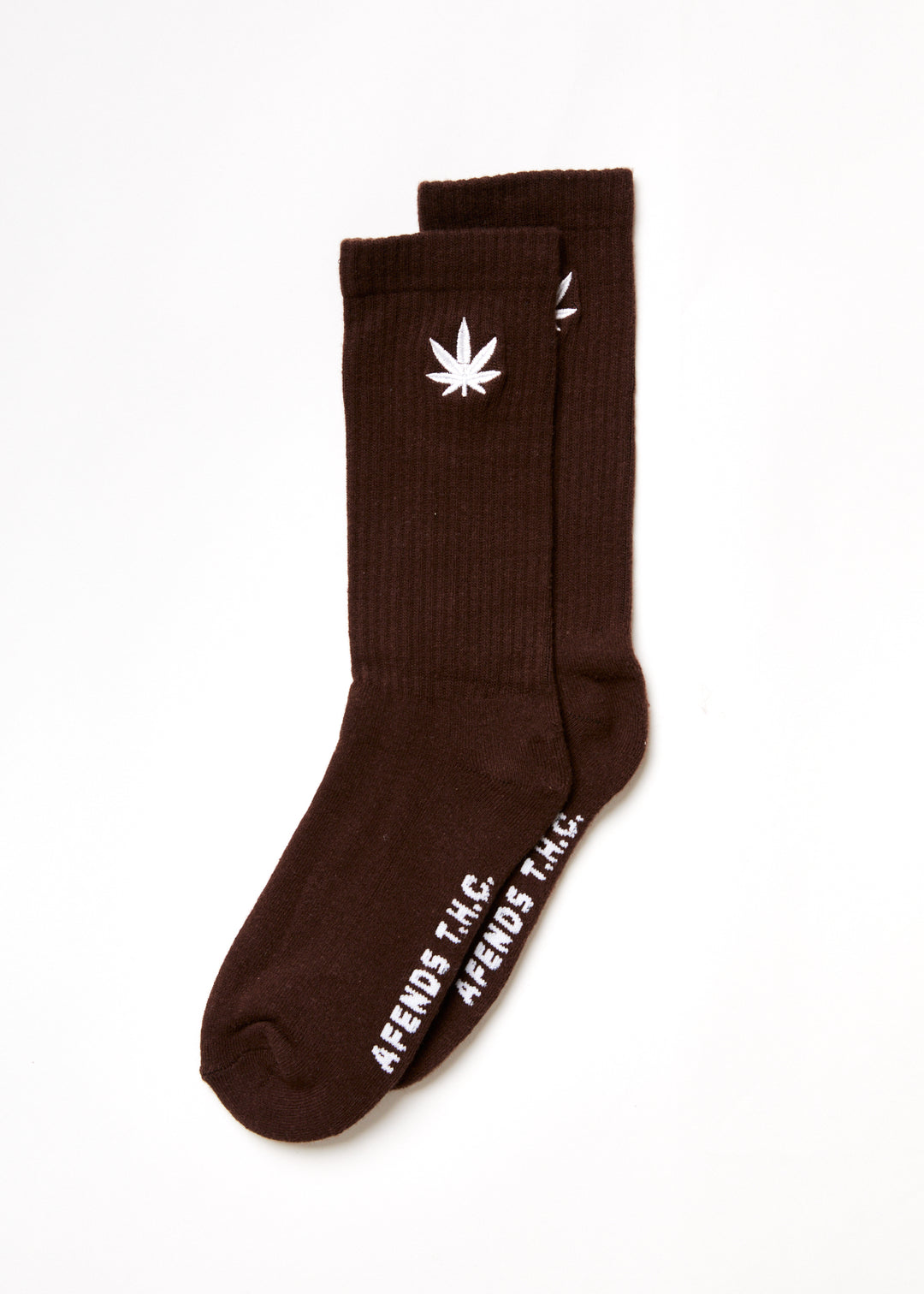 AFENDS Unisex Happy - Crew Socks - Coffee 