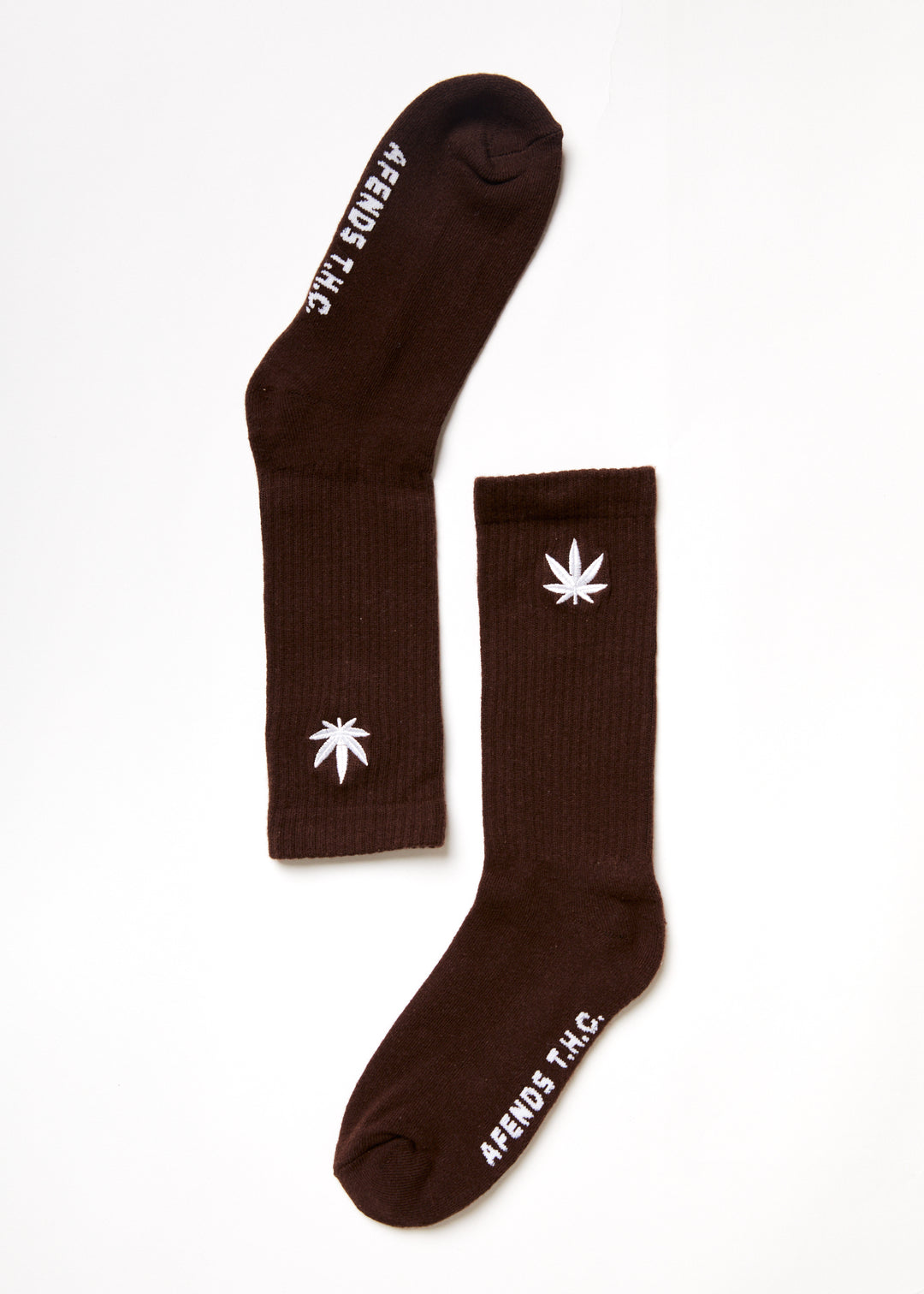 AFENDS Unisex Happy - Crew Socks - Coffee A220660-COF-OS