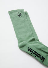 Afends Unisex Happy Hemp - Socks One Pack - Moss - Afends unisex happy hemp   socks one pack   moss 