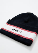 Afends Unisex Campbell  - Recycled Stripe Beanie - Black - Afends unisex campbell    recycled stripe beanie   black 