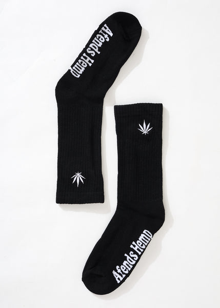 Happy Hemp - Socks One Pack - Black - Hemp Fabric - Afends AU.