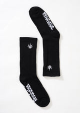 Afends Unisex Happy Hemp - Socks One Pack - Black - Afends unisex happy hemp   socks one pack   black 