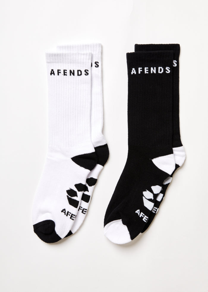 Afends Unisex Contrast - Recycled Socks Two Pack - Multi A220663-MUT-OS