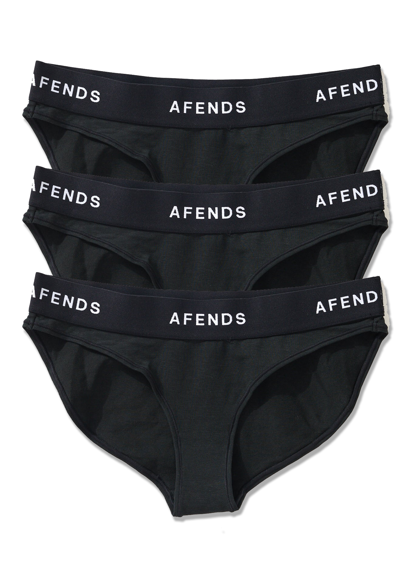 AFENDS Womens Molly - Bikini Briefs 3 Pack - Black 