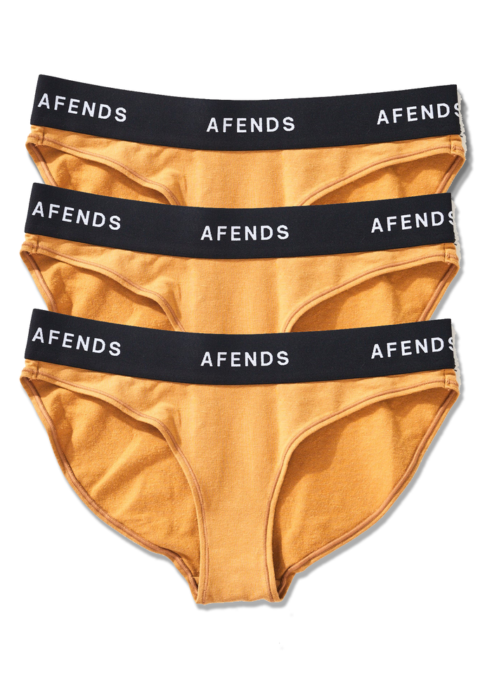 Afends Womens Molly - Hemp Bikini Briefs 3 Pack - Chestnut 