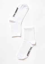 AFENDS Unisex All Time - Crew Socks - White - Afends unisex all time   crew socks   white a220673 wht os