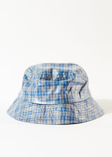Afends Unisex Porcelain - Hemp Check Coated Bucket Hat - Electric Blue - Afends unisex porcelain   hemp check coated bucket hat   electric blue 