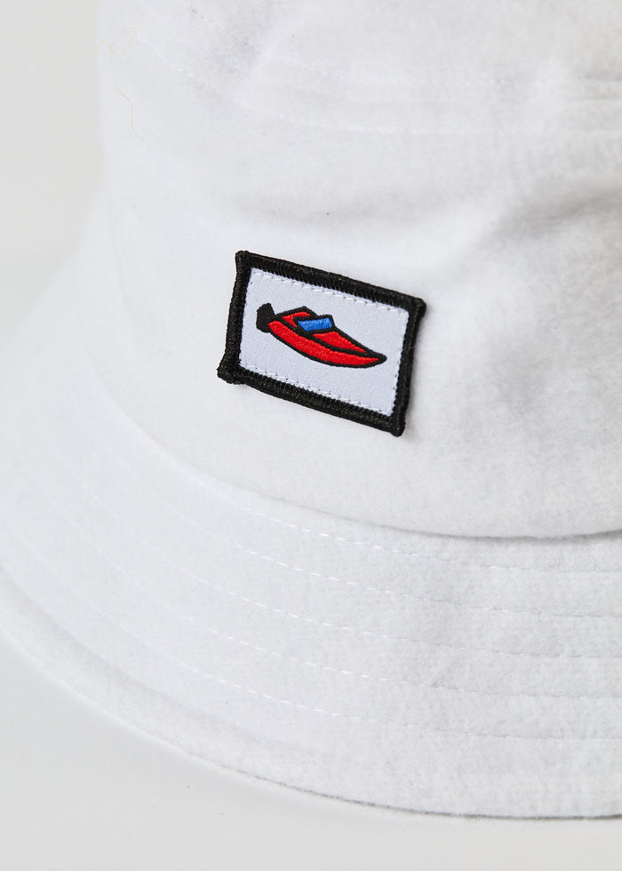 Afends Unisex Naughty - Recycled Fleece Bucket Hat - White 