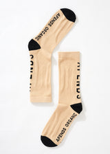Afends Unisex Solitude - Organic Crew Socks - Bone - Afends unisex solitude   organic crew socks   bone a222662 bne os