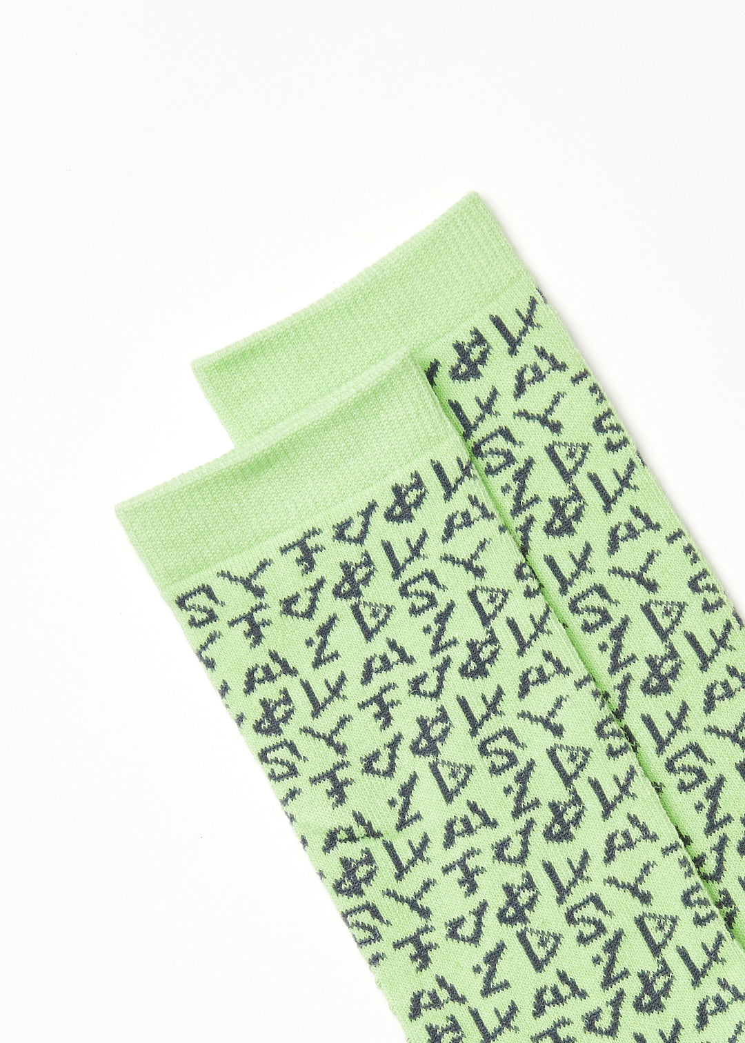 AFENDS Unisex Tagged - Unisex Crew Socks - Lime Green 