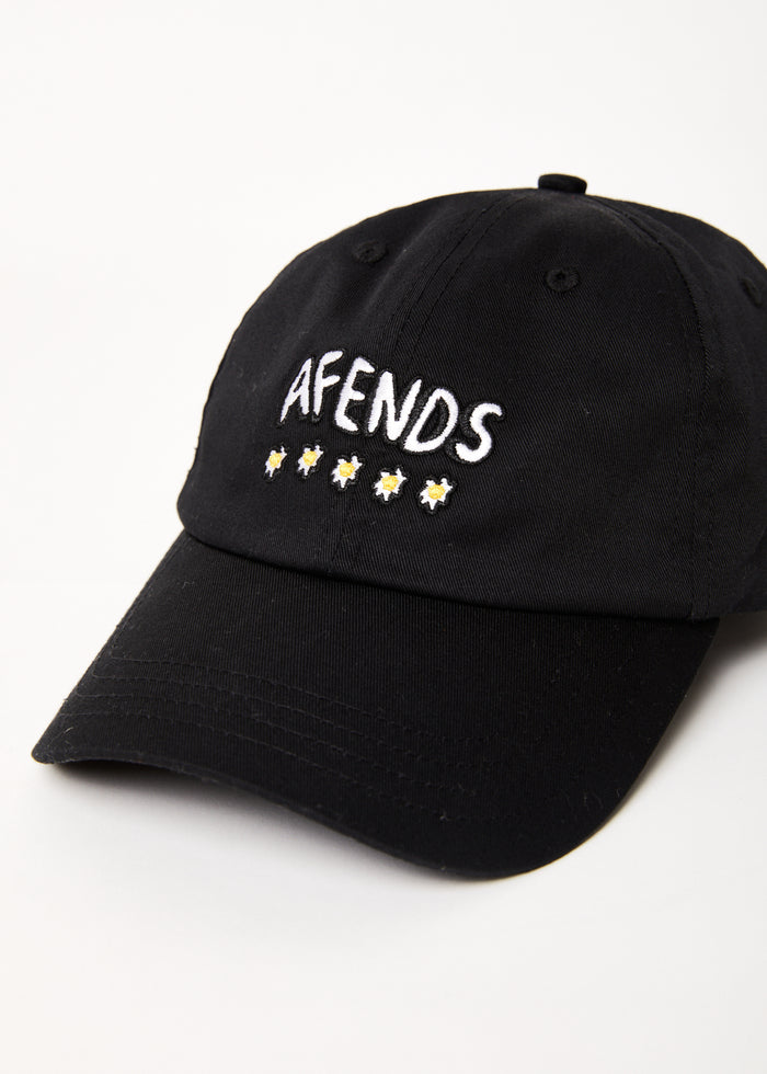 Afends Unisex Flowers - Recycled Baseball Cap - Black 