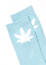 Afends Unisex Controlla - Hemp Crew Socks - Sky Blue - Afends unisex controlla   hemp crew socks   sky blue 