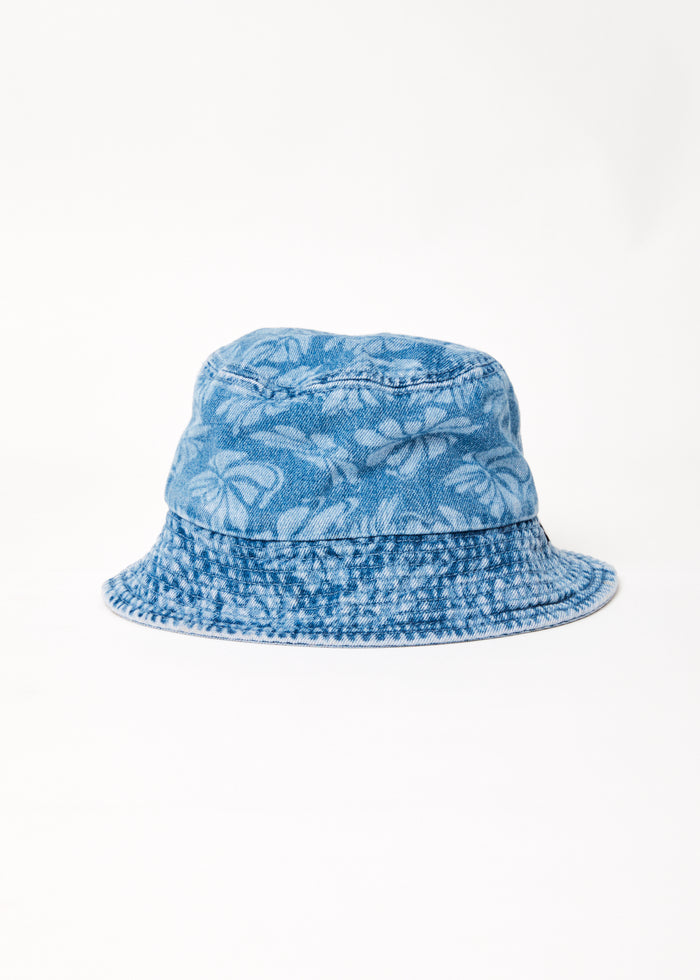 Afends Unisex Billie - Hemp Denim Floral Bucket Hat - Floral Blue A224617-FLB-S/M