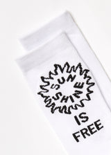 Afends Unisex Utopia - Organic Crew Socks - White - Afends unisex utopia   organic crew socks   white 