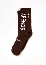 Afends Unisex Spaced Out - Recycled Crew Socks - Coffee - Afends unisex spaced out   recycled crew socks   coffee 