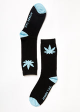 Afends Unisex Controlla - Hemp Crew Socks - Black - Afends unisex controlla   hemp crew socks   black a224671 blk os
