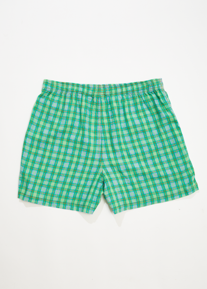Afends Unisex Meadows - Unisex Hemp Check Boxers - Forest Check 