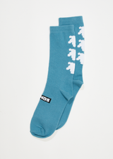Afends Unisex Polar - Recycled Crew Socks - Dark Teal - Afends unisex polar   recycled crew socks   dark teal 