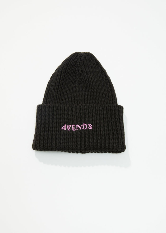AFENDS Unisex Day Dream - Ribbed Beanie - Black A232628-BLK-OS