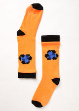 Afends Unisex Chromed - Recycled Crew Socks - Papaya - Afends unisex chromed   recycled crew socks   papaya a223676 pap os