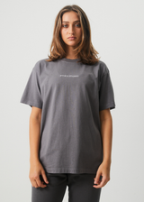 Afends Unisex Return - Unisex Organic Oversized T-Shirt - Steel - Afends unisex return   unisex organic oversized t shirt   steel 