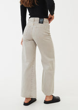 Afends Womens Gigi - Organic Denim Flared Jeans - Faded Cement - Afends womens gigi   organic denim flared jeans   faded cement 