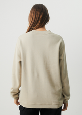 Afends Womens Luxury - Recycled Crew Neck Jumper - Cement - Afends womens luxury   recycled crew neck jumper   cement 