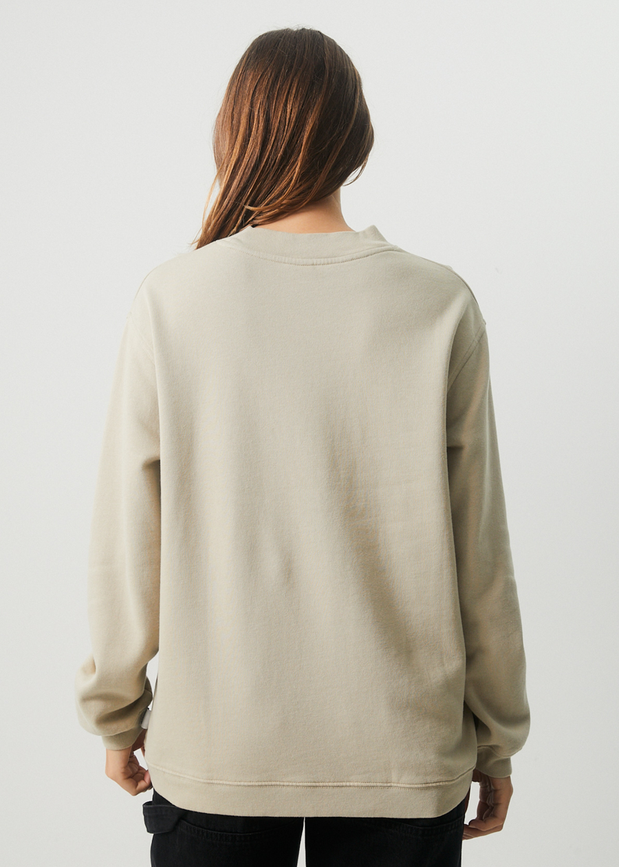 Luxury Women's Recycled Crew Neck Jumper Cement Afends AU.