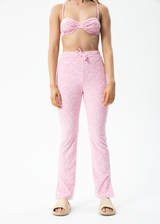 Afends Womens Rhye - Recycled Terry Pants - Powder Pink - Afends womens rhye   recycled terry pants   powder pink 